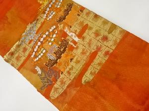 リサイクル 笠鉾にヱ霞模様織出し名古屋帯